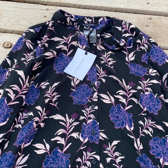 41Hawthorn Women’s Floral Blouse Purples and Indigo Small - Picture 3 of 10